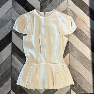 Isabel Marant Etoile natural cream canvas raw hem short sleeve top Size XS (34)